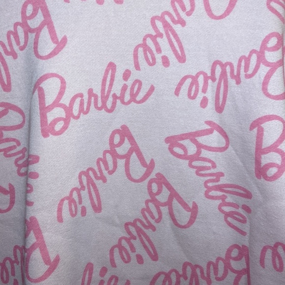 ⚓️NWOT Barbie Print All Over Pink Sweatshirt Women - Picture 2 of 4
